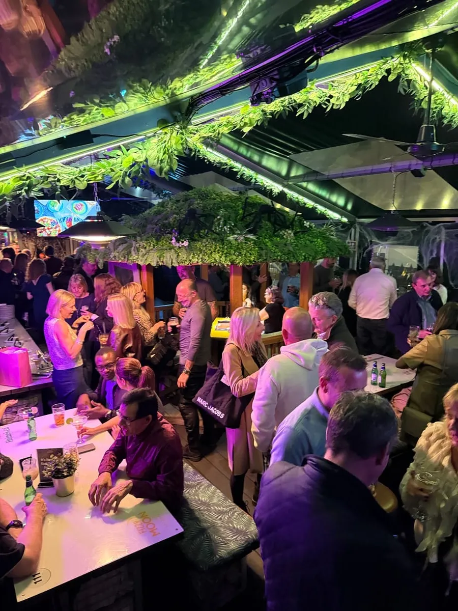 Heated garden marquee set up for private hire at Fizzy Moon Brewhouse